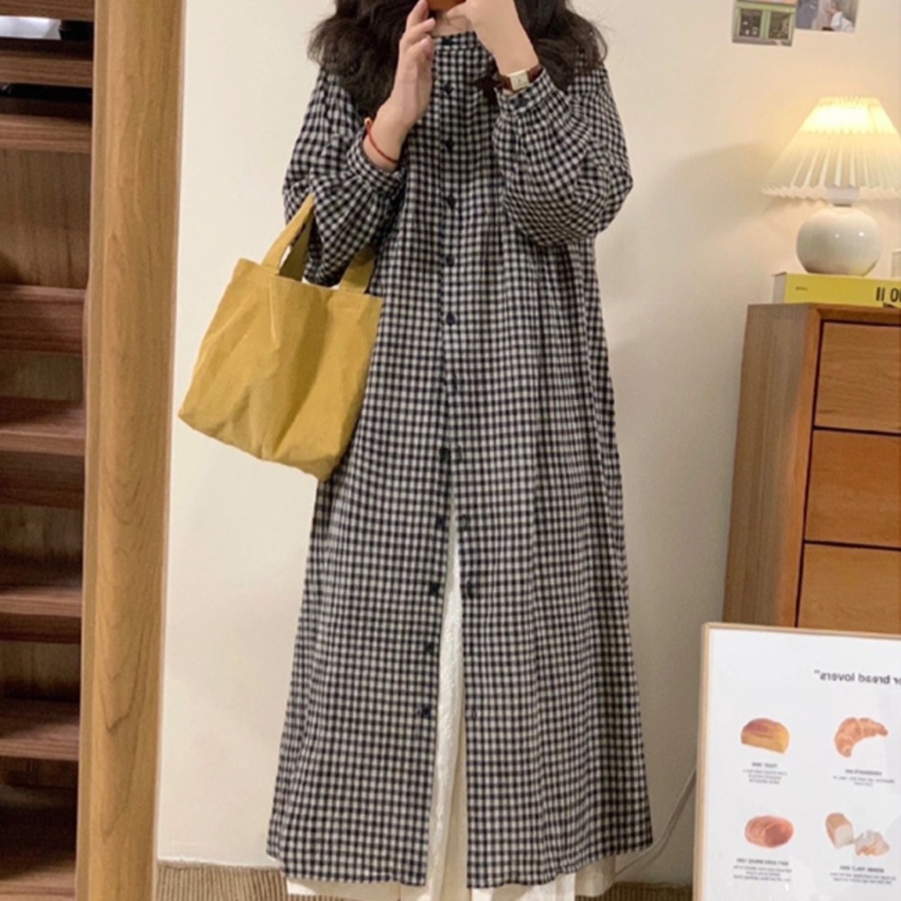 함부로 대해줘 1화 이유영 김홍도 체크 원피스 캐주얼 오버핏 의상 옷 패션 - 상품 이미지