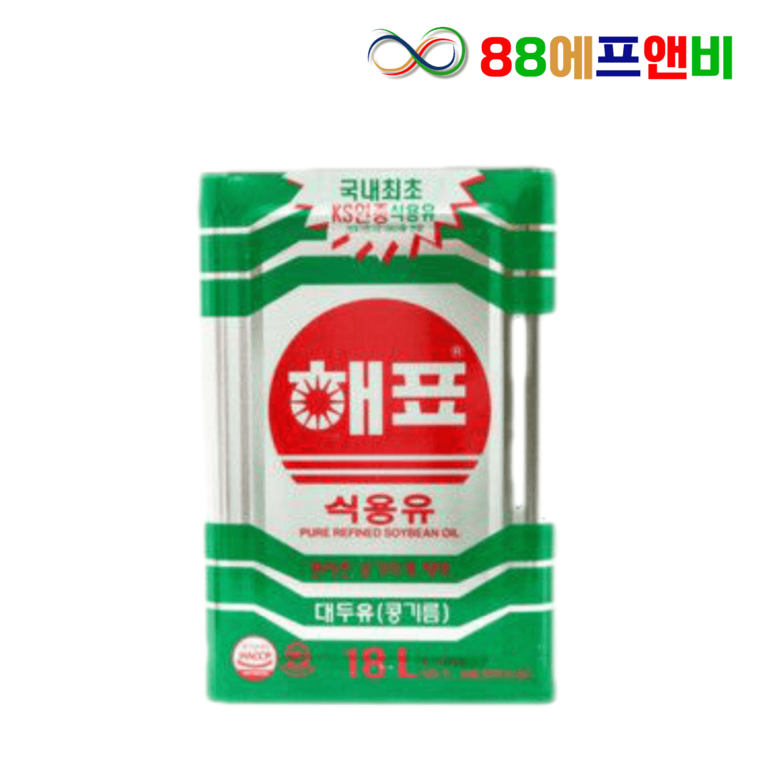해표 식용유18L 18리터 대두유 콩기름 식당 업소용 대용량 말통 콩식용유 튀김용 튀김유