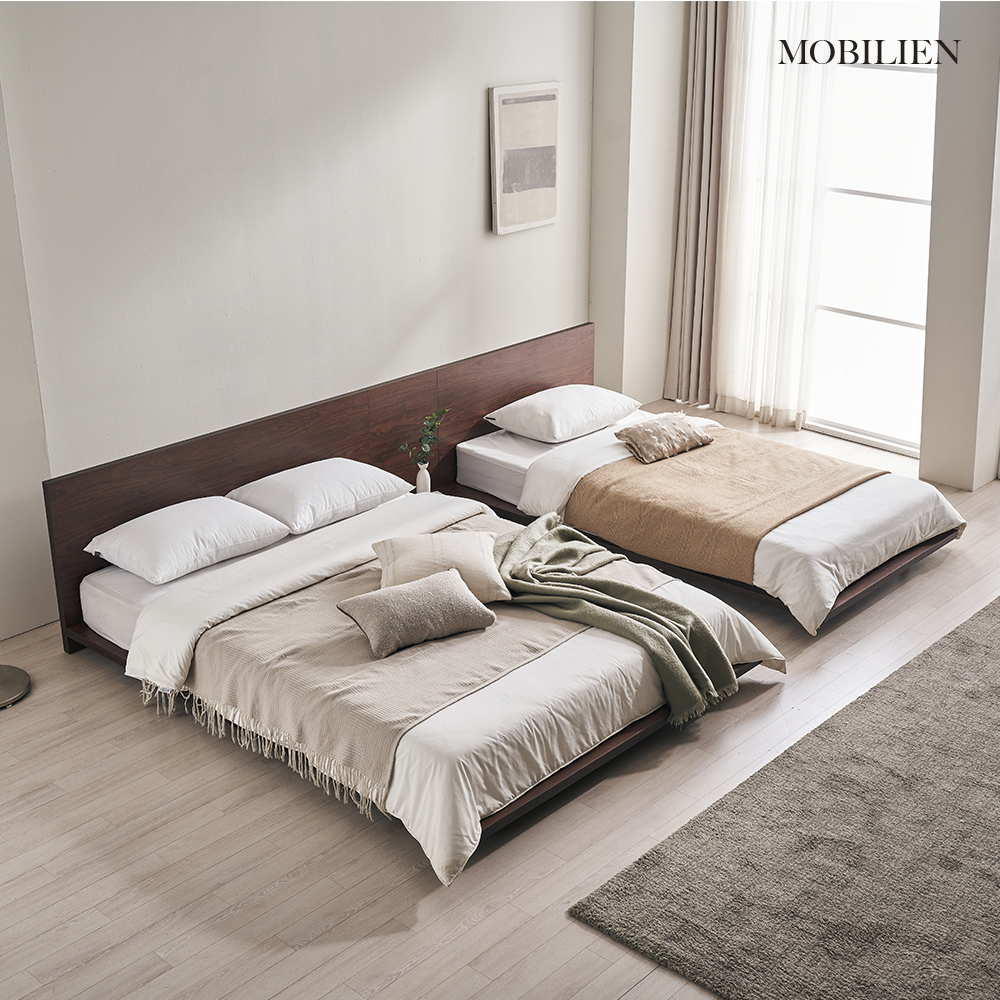 모빌리엔 엘리아 호텔침대 저상형 평상형 침대 프레임 LK(라지킹), 월넛