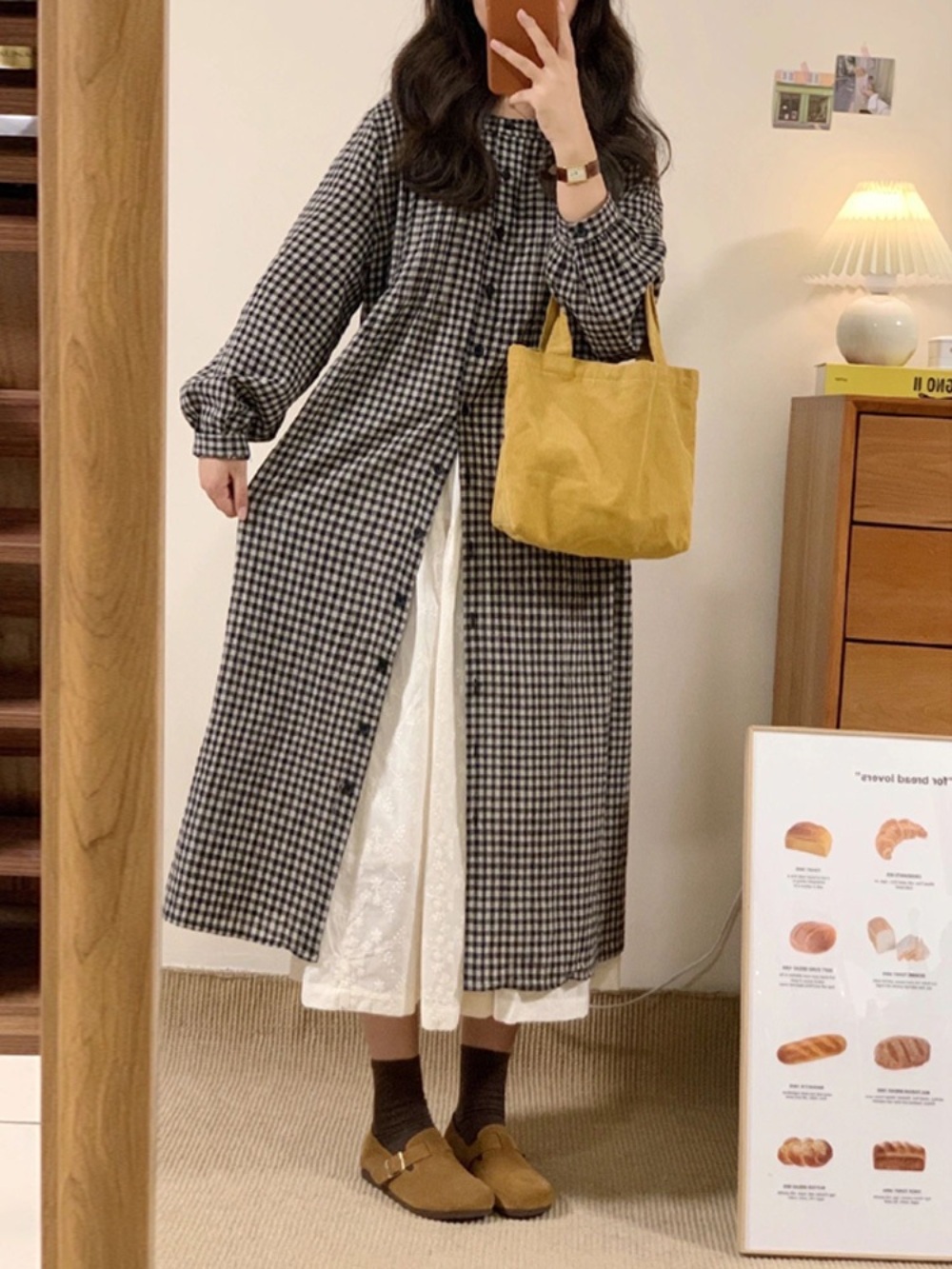 함부로 대해줘 1화 이유영 김홍도 체크 원피스 캐주얼 오버핏 의상 옷 패션 - 상세 이미지 3