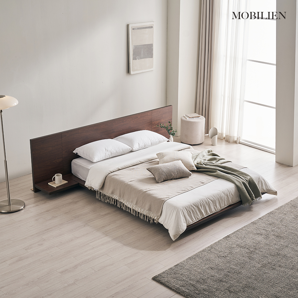 모빌리엔 엘리아 호텔침대 저상형 평상형 침대 프레임 LK(라지킹), 월넛