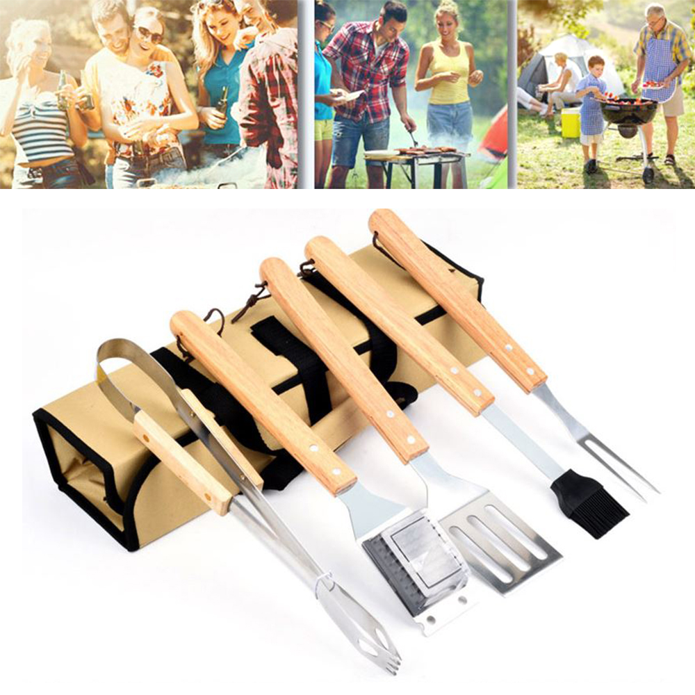 캠핑 바베큐 도구세트 다용도 원목 야외 바비큐 조리기구
