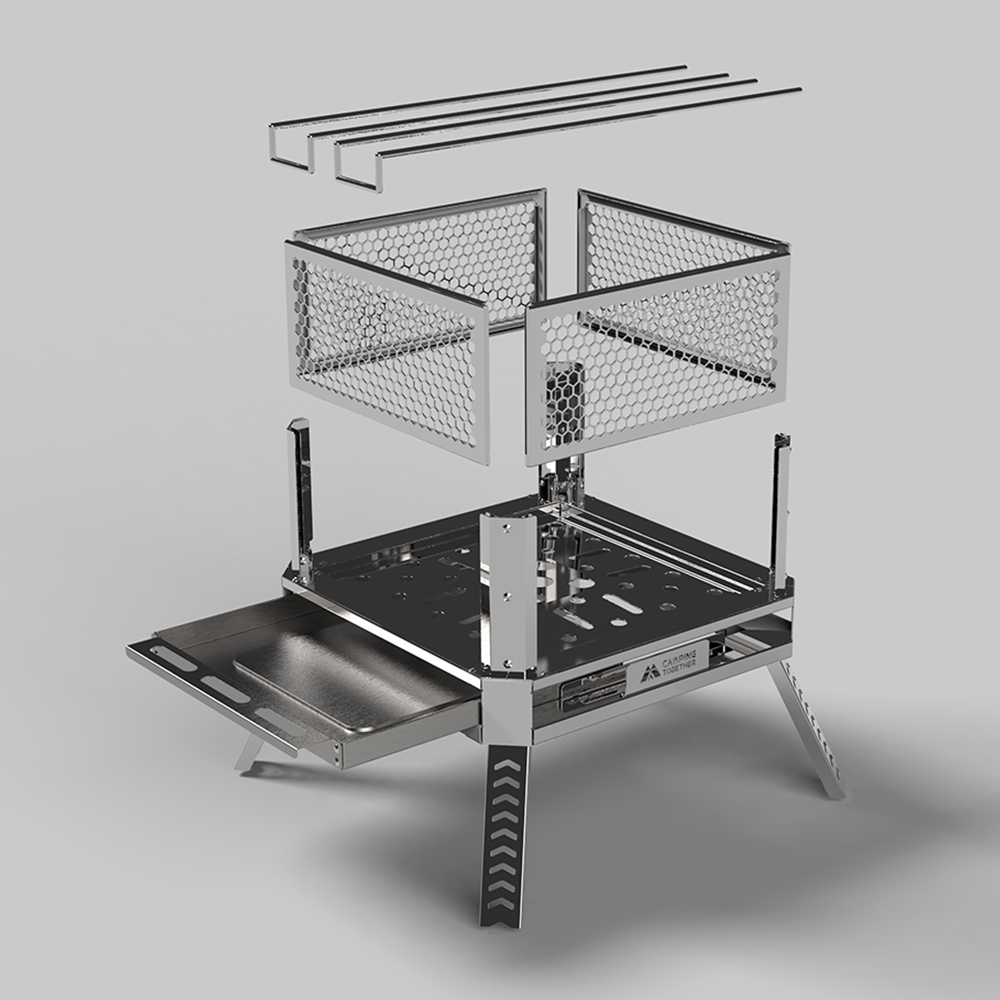 캠핑투게더 카시오페아 (L) 모닥불 캠핑 화로대 불멍 바비큐그릴 접이식 다용도 멀티 화로