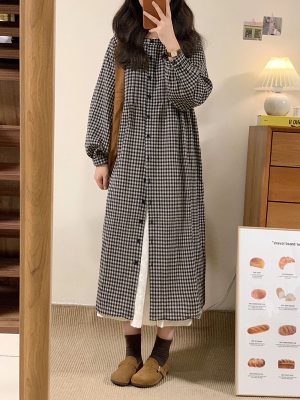 함부로 대해줘 1화 이유영 김홍도 체크 원피스 캐주얼 오버핏 의상 옷 패션 - 상세 이미지 2