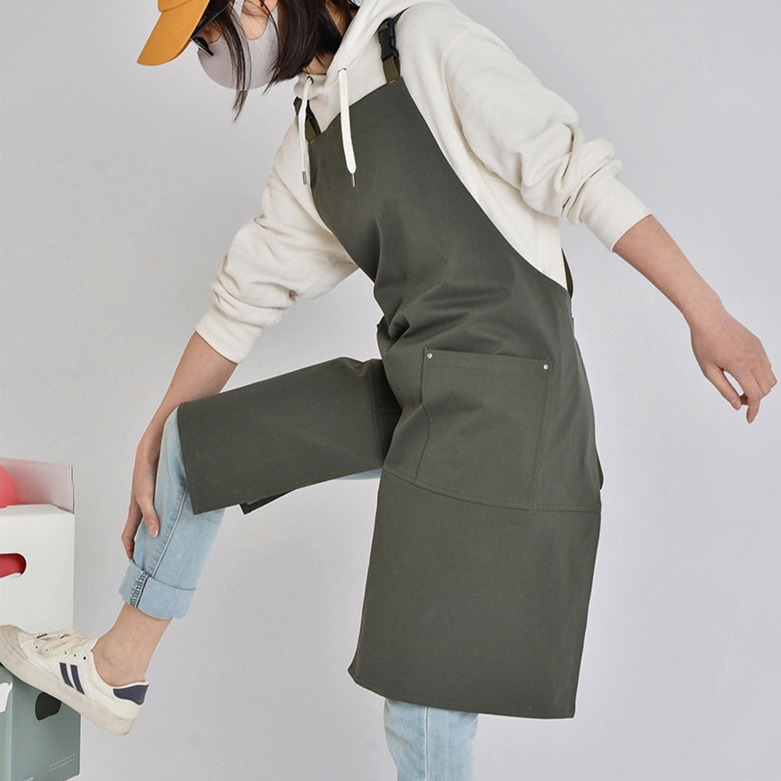 공방 앞치마 미술 화방 공예 도예 작업용 카페 바리스타 앞트임 앞치마