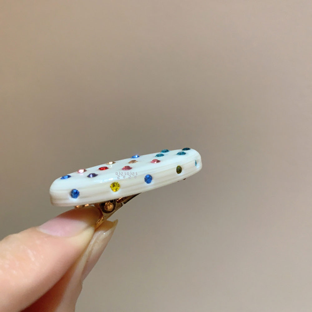 큐빅머리핀 세트 아기자기한 보석 옆머리 헤어집게핀 - 상세 이미지 4
