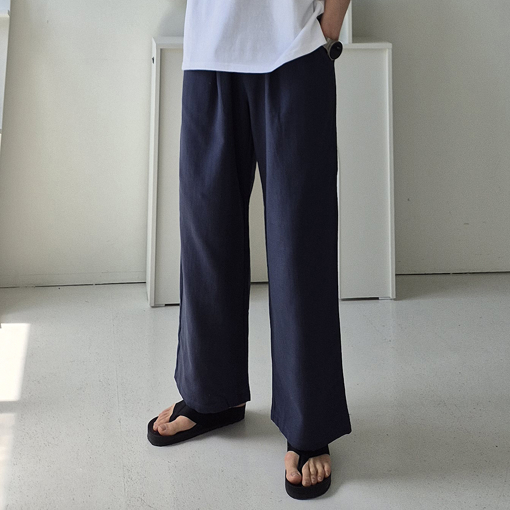 남자 와이드팬츠 린넨 바지 아이스팬츠 남성냉장고바지 - 상세 이미지 5