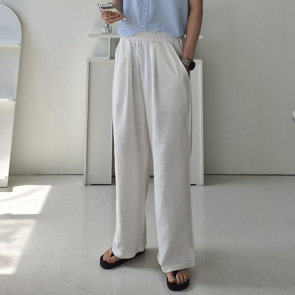 남자 와이드팬츠 린넨 바지 아이스팬츠 남성냉장고바지 - 상세 이미지 2