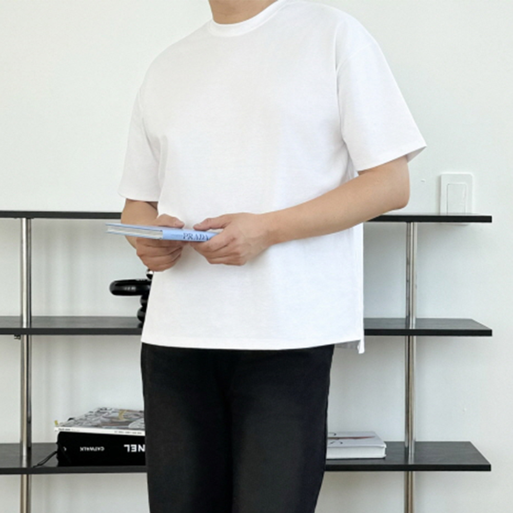 흰티 쿨티셔츠 무지티 레이어드 분또반팔 이미지 6