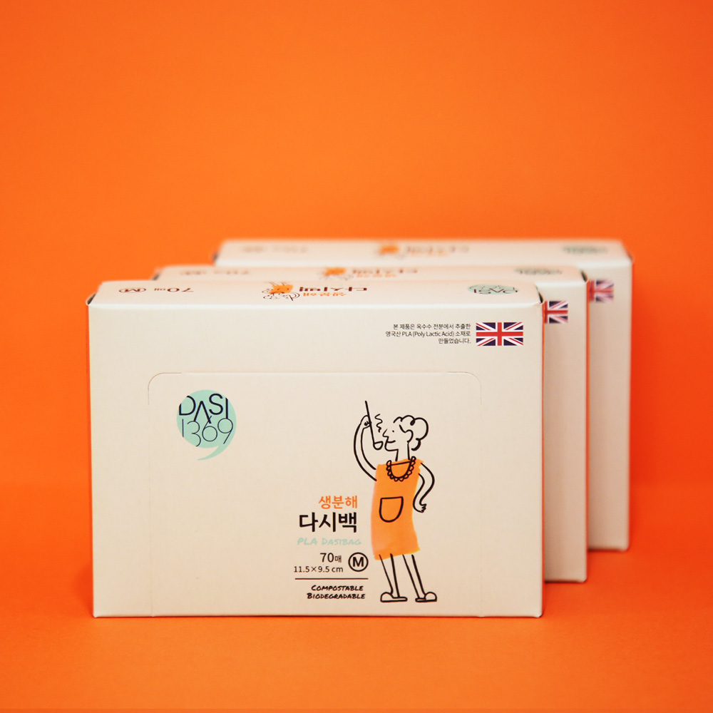 생분해 다시백 중형 70매X3팩 육수망 육수용 국물백 국물용팩 거름망 공티백 차거름망 - 상품 이미지