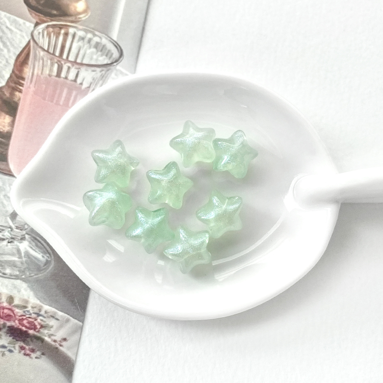 (20p) 반투명 샤이니 펄 오각별 통통별 비즈 - 상세 이미지 5