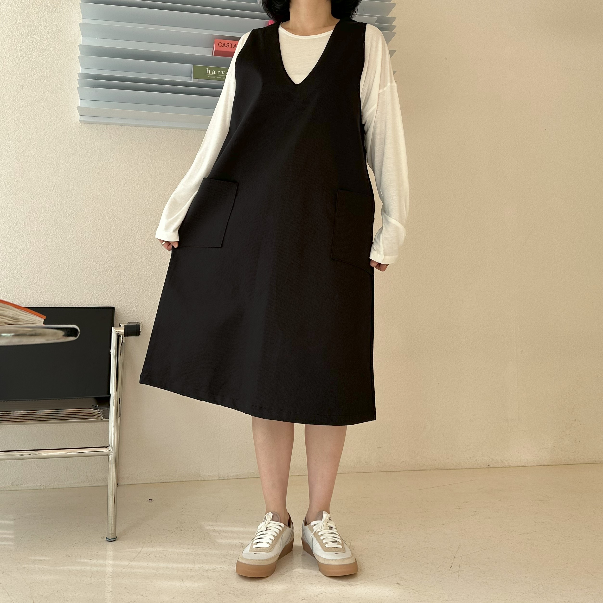 자체제작 빅사이즈 55-88 스판 브이넥 베스트 롱 원피스 뷔스티에 조끼 XL 3XL