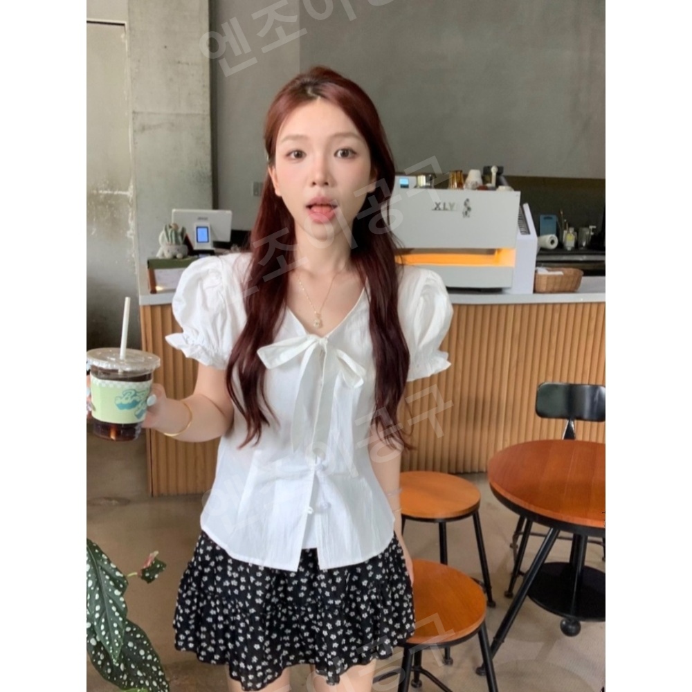 카더정원 강민경 카더가든 유튜브 블라우스 프렌치 하이엔드 의상 옷 패션 - 상세 이미지 2
