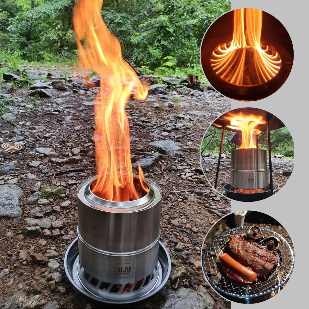 우주캠핑 파이어링 우드스토브 20 이중연소 화로대 캠핑 불멍 미니 화로