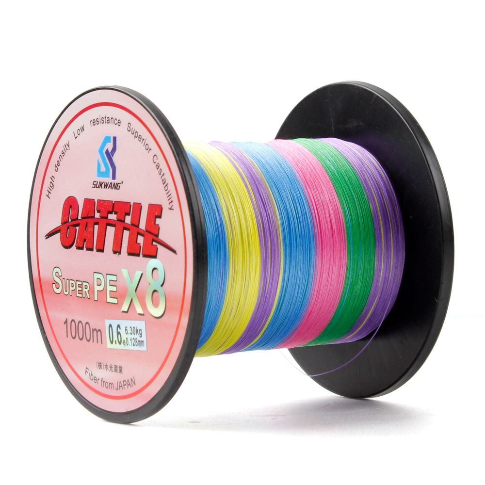 8합사 PE라인 합사줄 낚시줄 바다 민물 X8 대용량 1000m 오색 0.6호