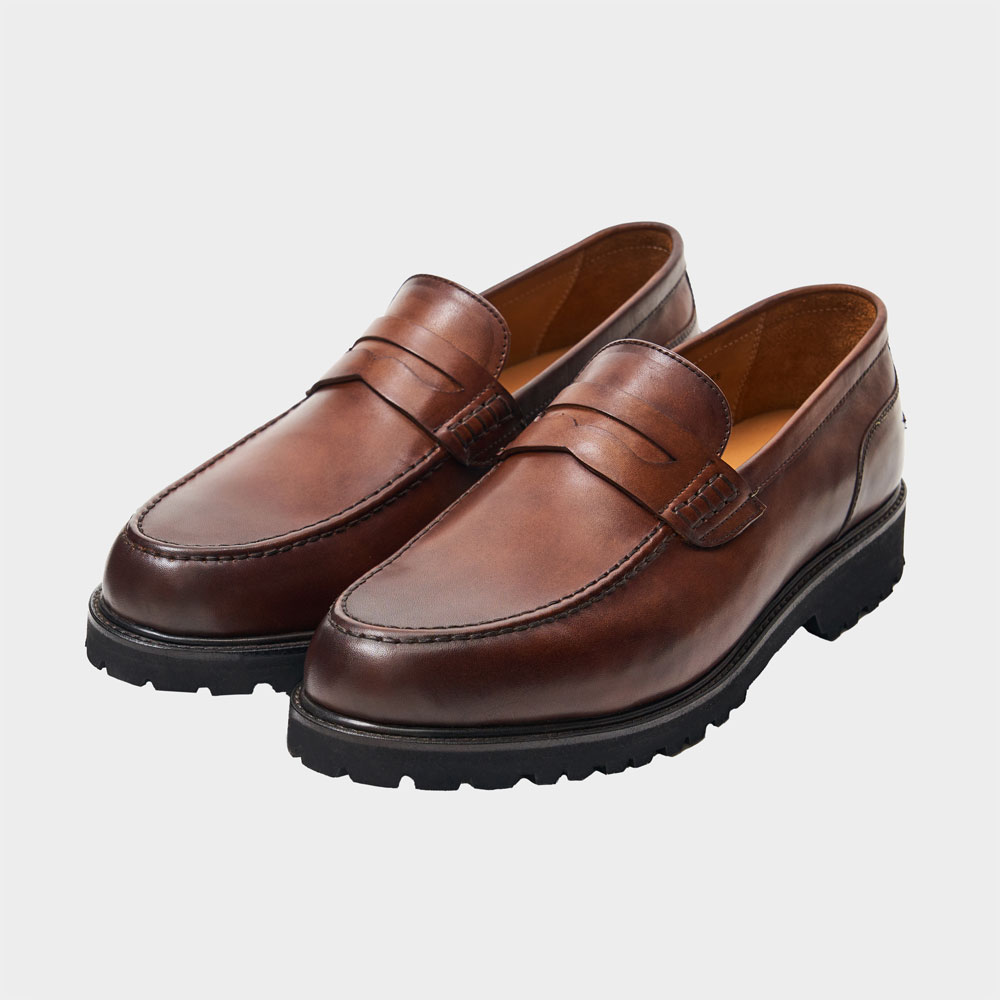 로퍼 카타니아 미드브라운 이태리산 송아지가죽 남자 수제화 발편한 비브람창 구동화 구두