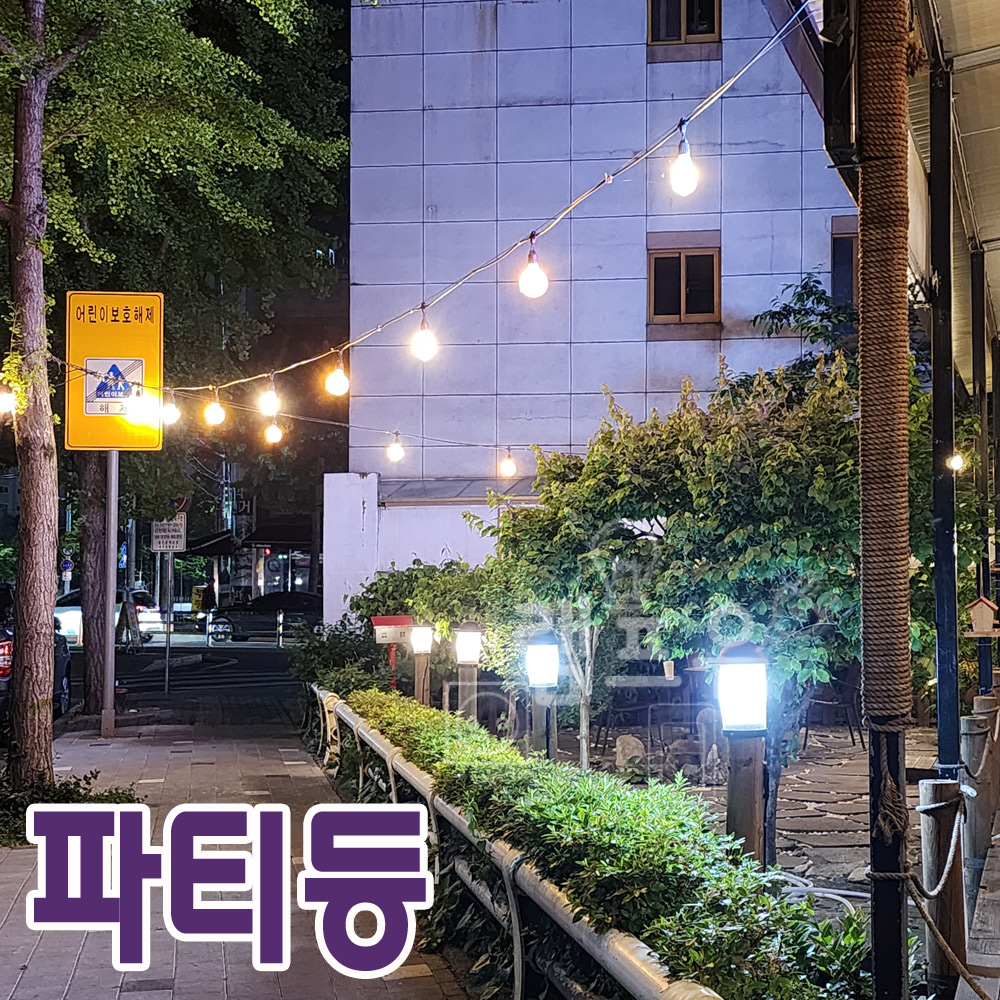 파티라이트 5M 5분기 스트링라이트 오징어등 전구 줄 조명 루프탑 - 상품 이미지