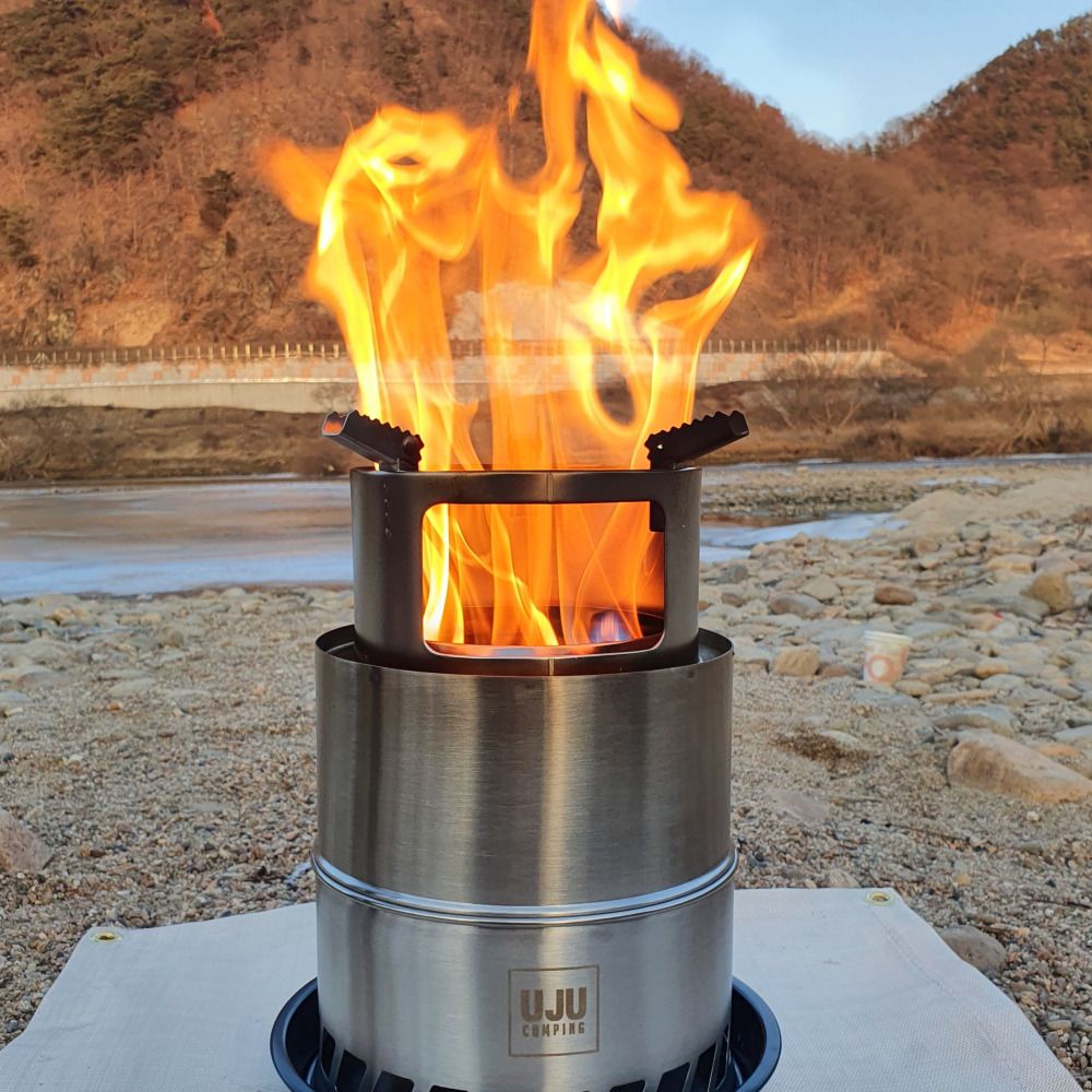 우주캠핑 우드스토브 20 이중연소 화로대 캠핑 불멍 미니 화로