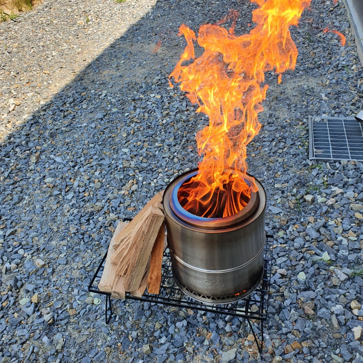 우주캠핑 우드스토브 32 이중연소 화로대 캠핑 불멍 접이식 화로