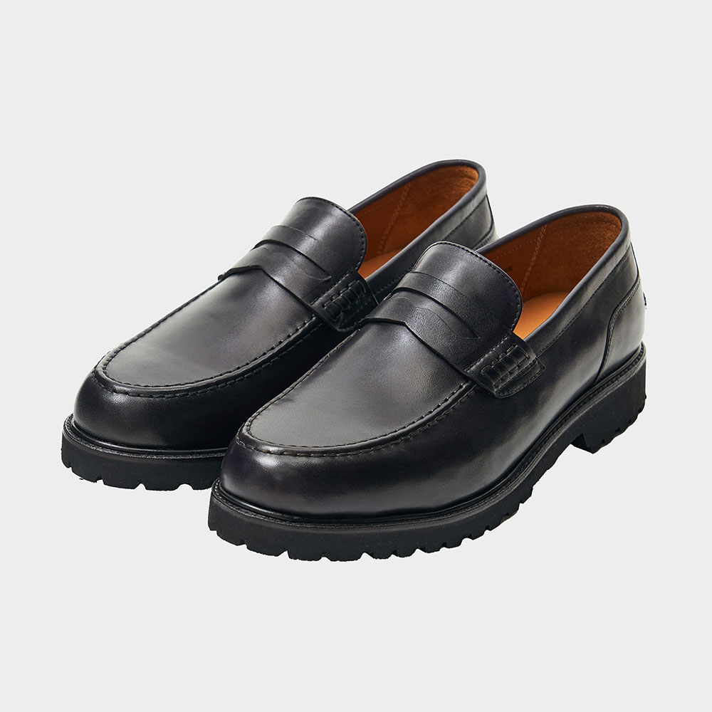 로퍼 카타니아 블랙 이태리산 송아지가죽 남자 수제화 발편한 비브람창 구동화 구두