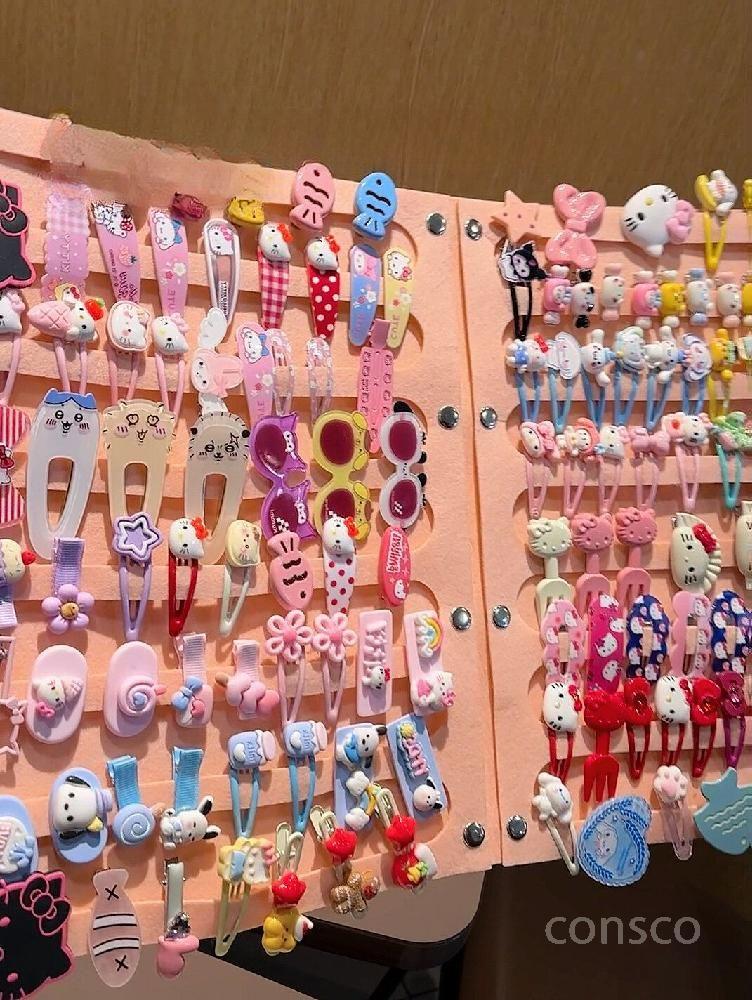 아기 머리핀정리대 악세사리 진열 헤어핀 수납 보관 머리띠 핑크 - 상세 이미지 2