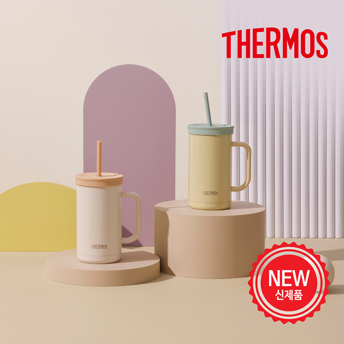 써모스 더 콤팩트 스트로 컵앤텀블러 TKHA-720K 720ml 식기세척기 사무실 직장인 대학생  손잡이 보온병 보냉병 - 상품 이미지