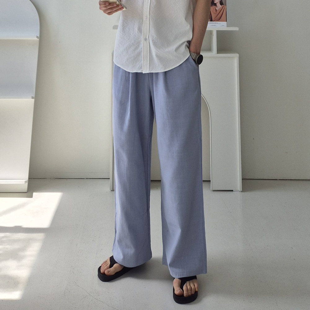 남자 와이드팬츠 린넨 바지 아이스팬츠 남성냉장고바지 - 상세 이미지 4