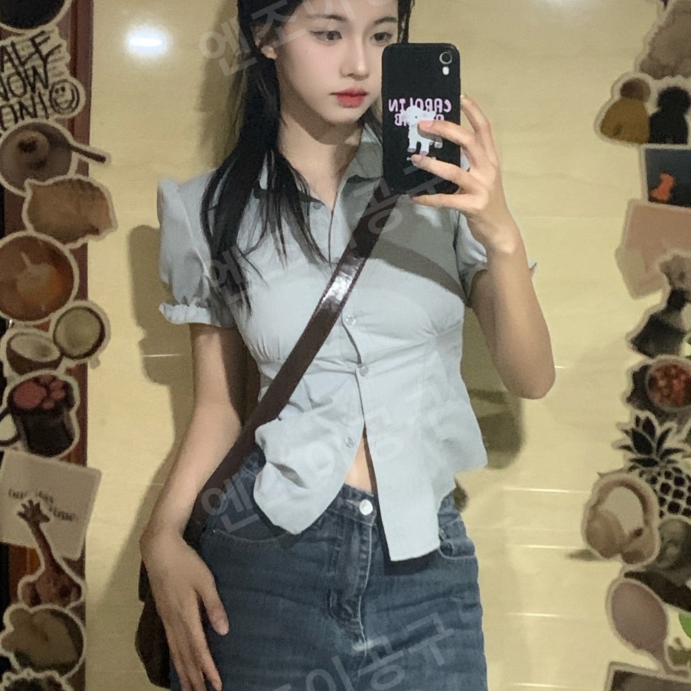 카더정원 강민경 카더가든 유튜브 블라우스 청순 슬림 의상 옷 패션 - 메인 이미지