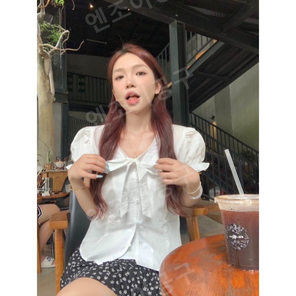 카더정원 강민경 카더가든 유튜브 블라우스 프렌치 하이엔드 의상 옷 패션 - 상세 이미지 3