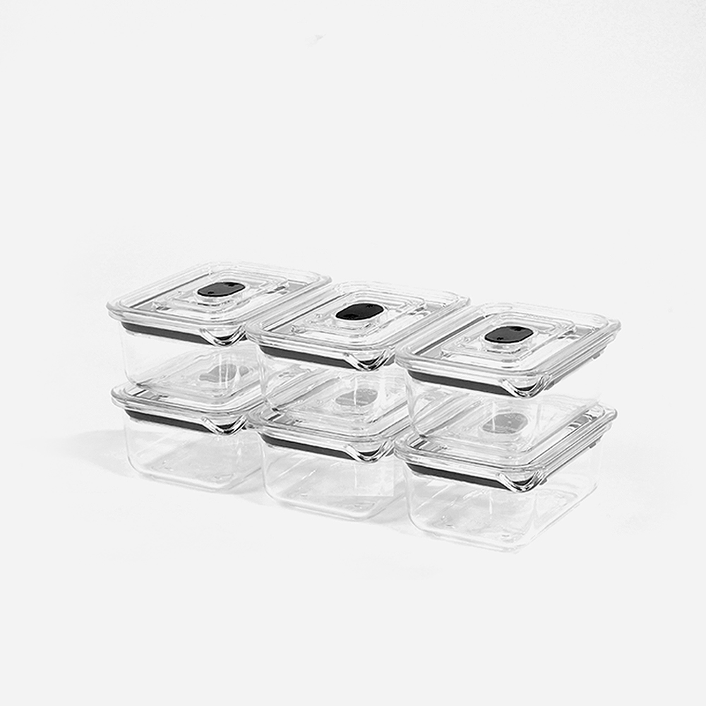 프리파라 브루클린 냉동밥 보관용기 460ml 6P 전자레인지용 트라이탄 반찬통 블랙 제품 이미지