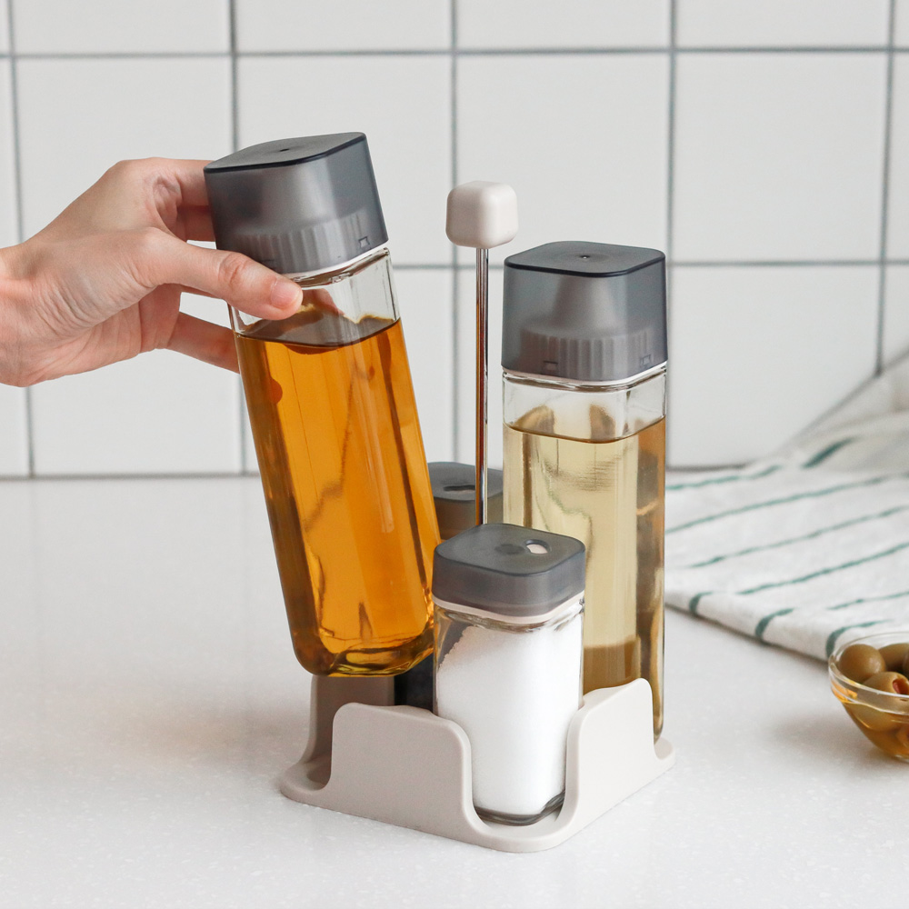 시노글라스 오일병 소금후추통 소금통 조미료통 양념통세트 4p