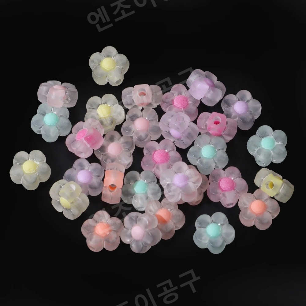 플라워 비즈 만들기 컬러 유리 큐빅 구슬 컬러진주 - 메인 이미지