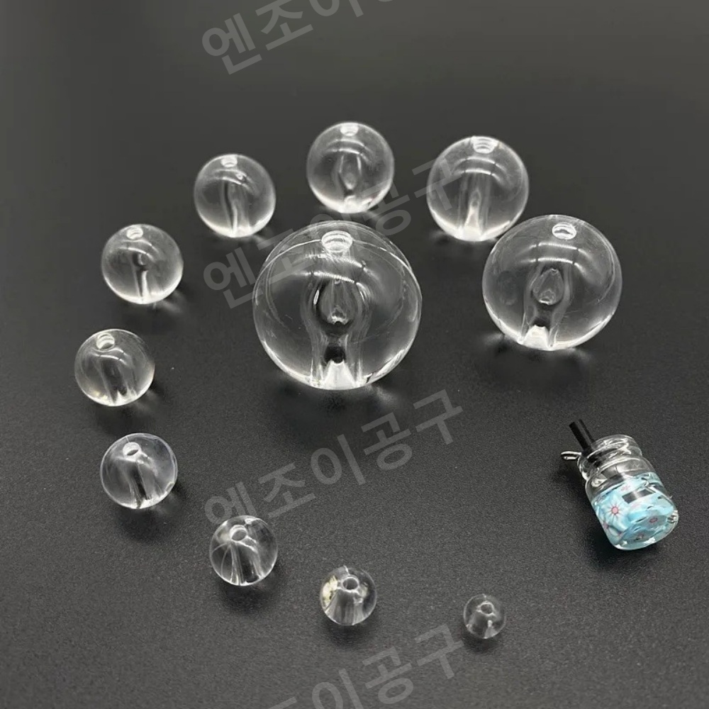 투명비즈 공예재료 네일재료 구슬팔찌 실버 재료 리본