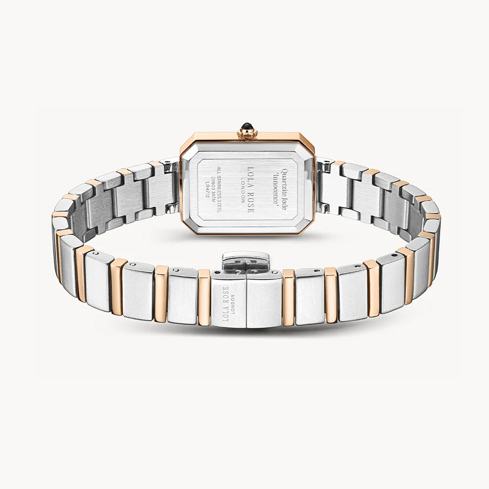 롤라로즈 Ms Lola 화이트 오팔 큐빅인덱스 사각시계 LR4706