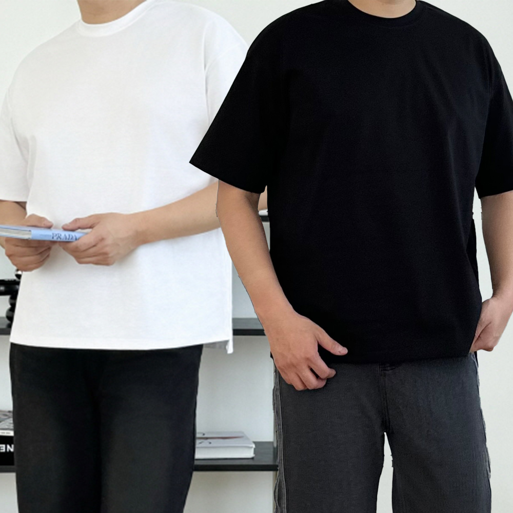 1+1 쿨티셔츠 무지티 레이어드 분또반팔 - 상세 이미지 3