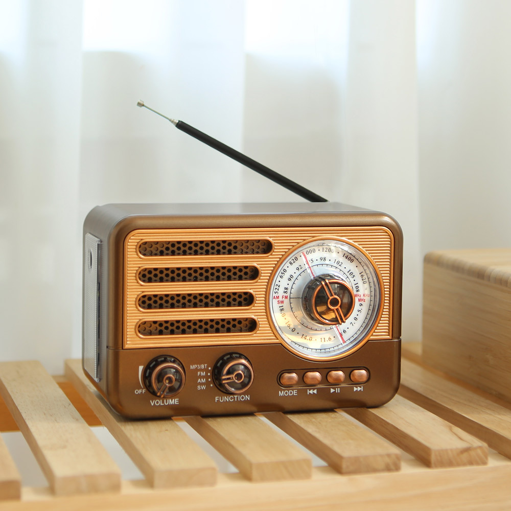 아날로그 레트로 블루투스 라디오 미니 휴대용 효도 등산 낚시 고감도 안테나