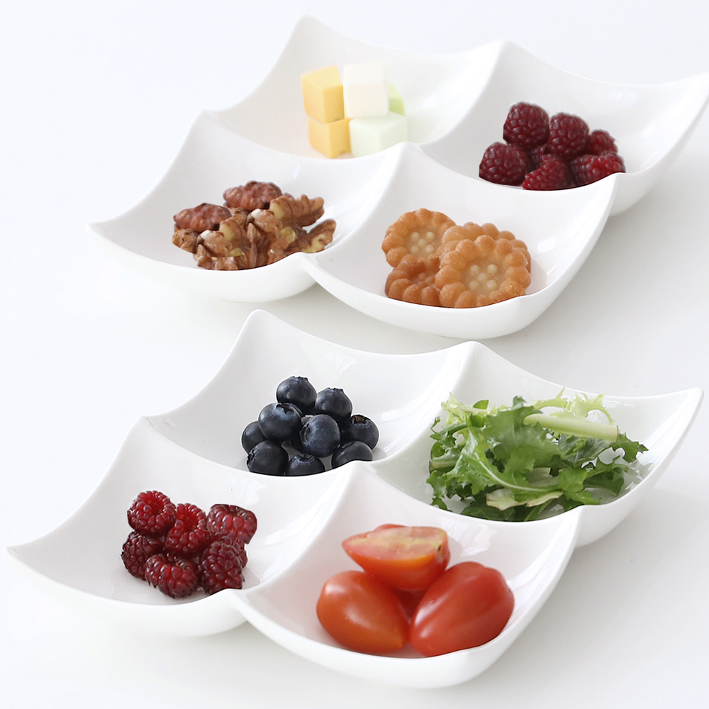 파쿠젠 도자기 나눔접시 2p 4절접시 찬기 반찬그릇