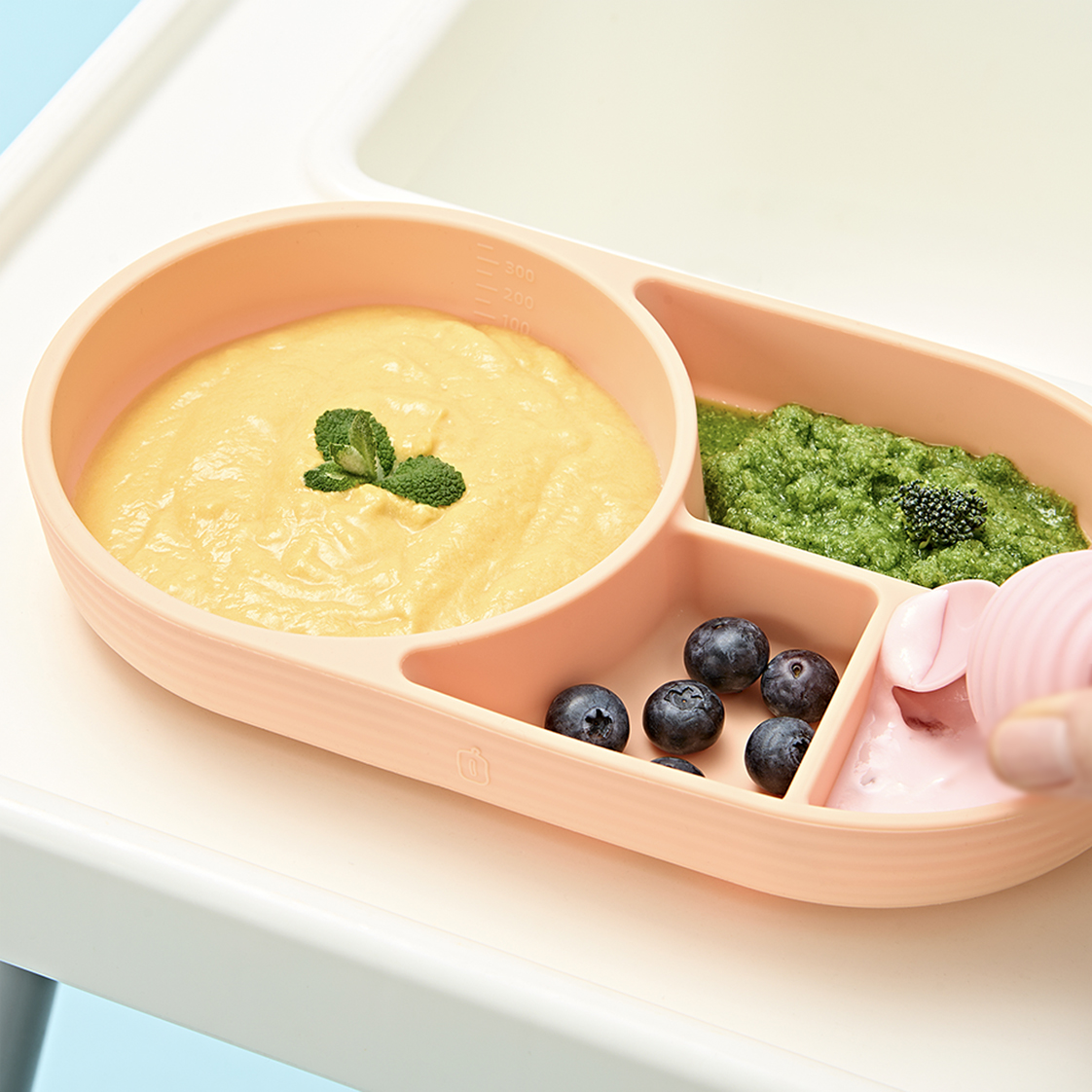 클린클링 도자기고정 이유식 유아식 아기식판 흡착식판