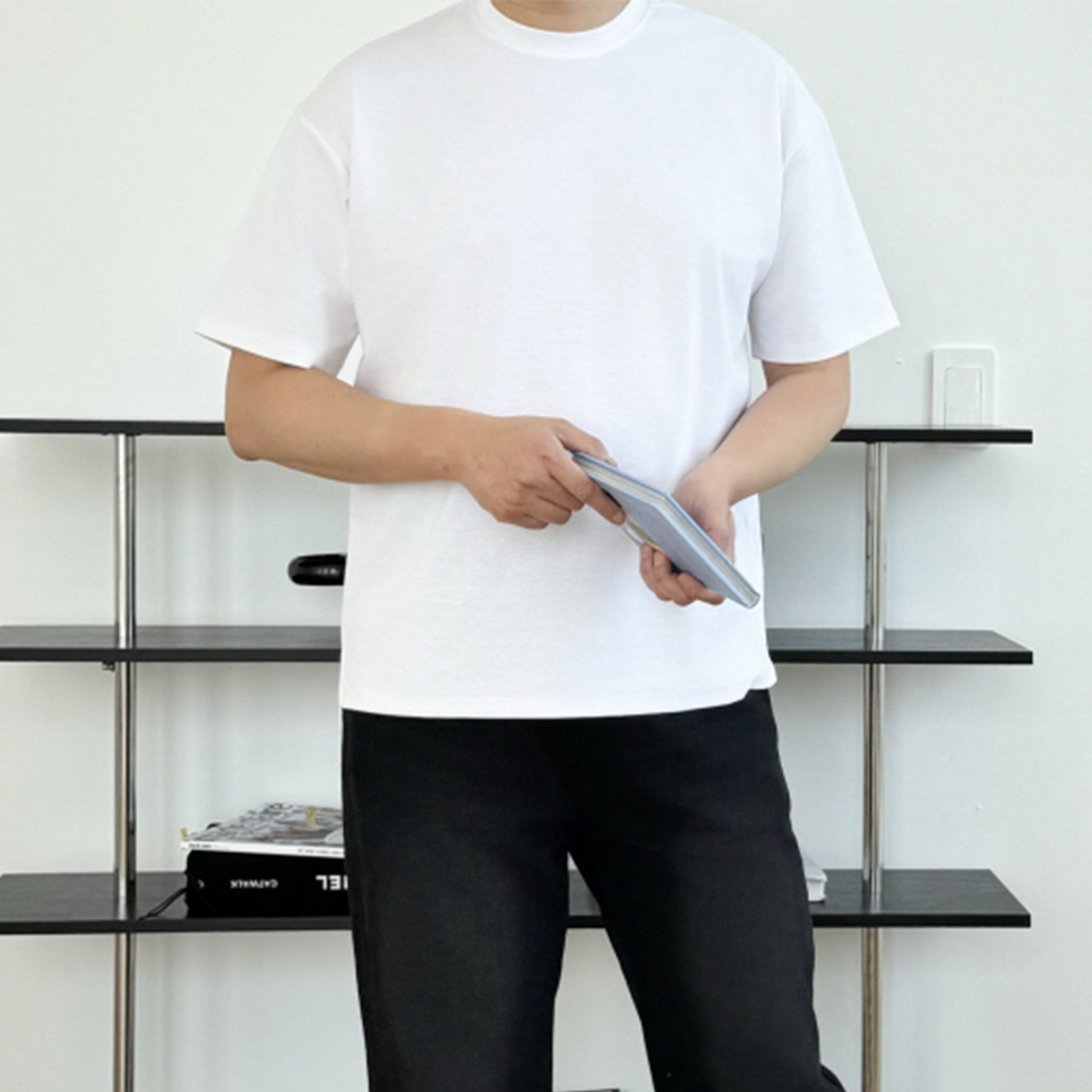 1+1 쿨티셔츠 무지티 레이어드 분또반팔 - 상세 이미지 4