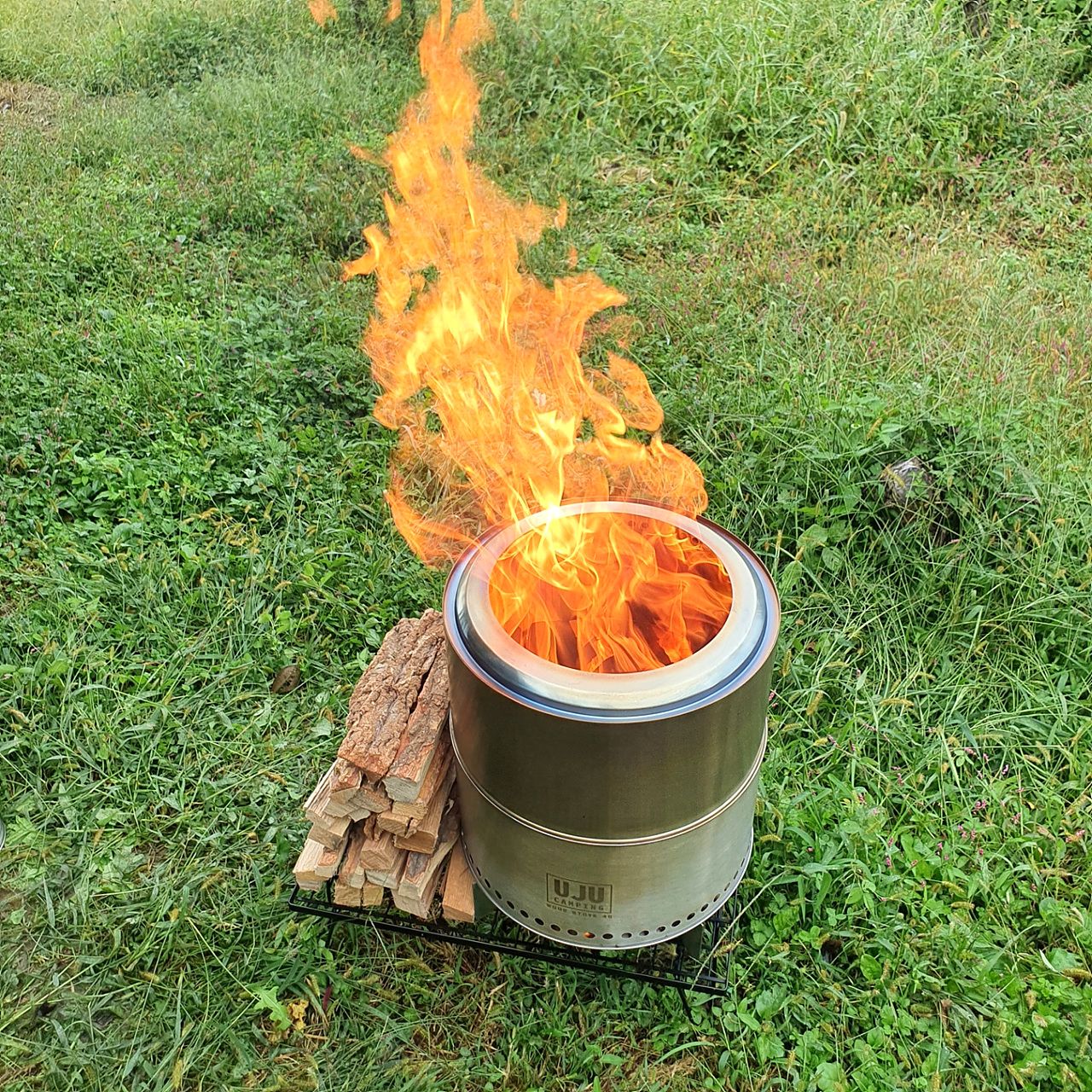 우주캠핑 우드스토브 40 이중연소 화로대 대형 불멍 화로