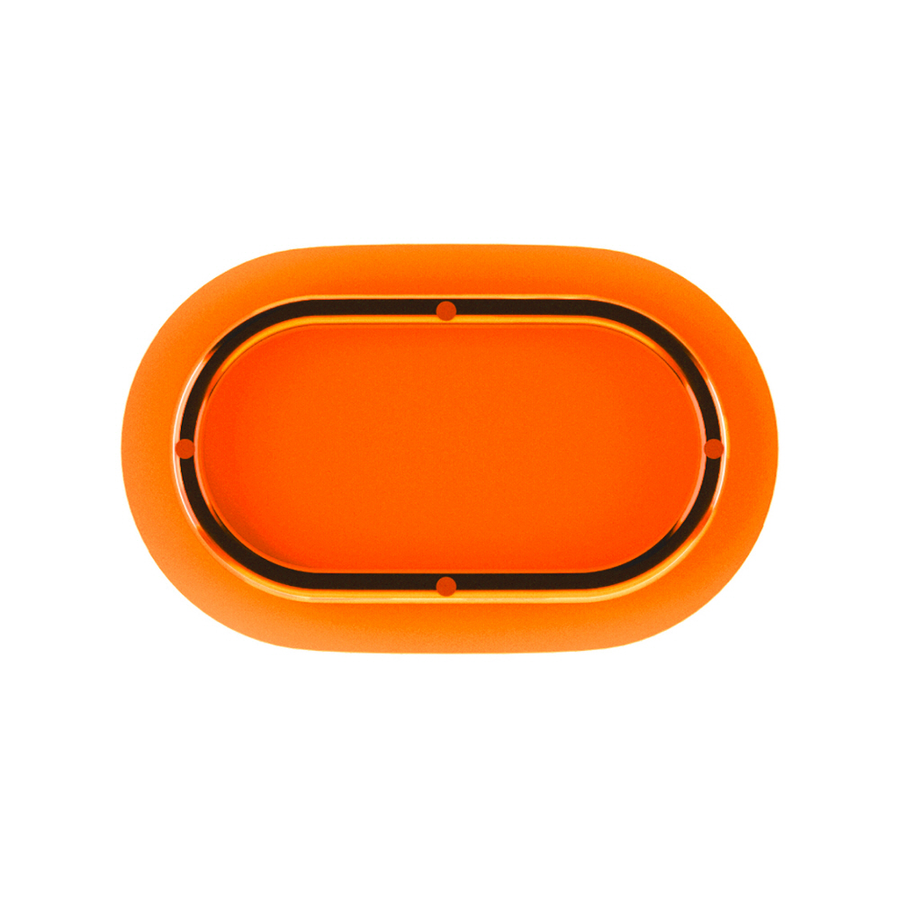 [지베누어] 홀리데이 트레이 - 타원(Malibu Orange) 감성 선반 유리 인테리어 - 상품 이미지
