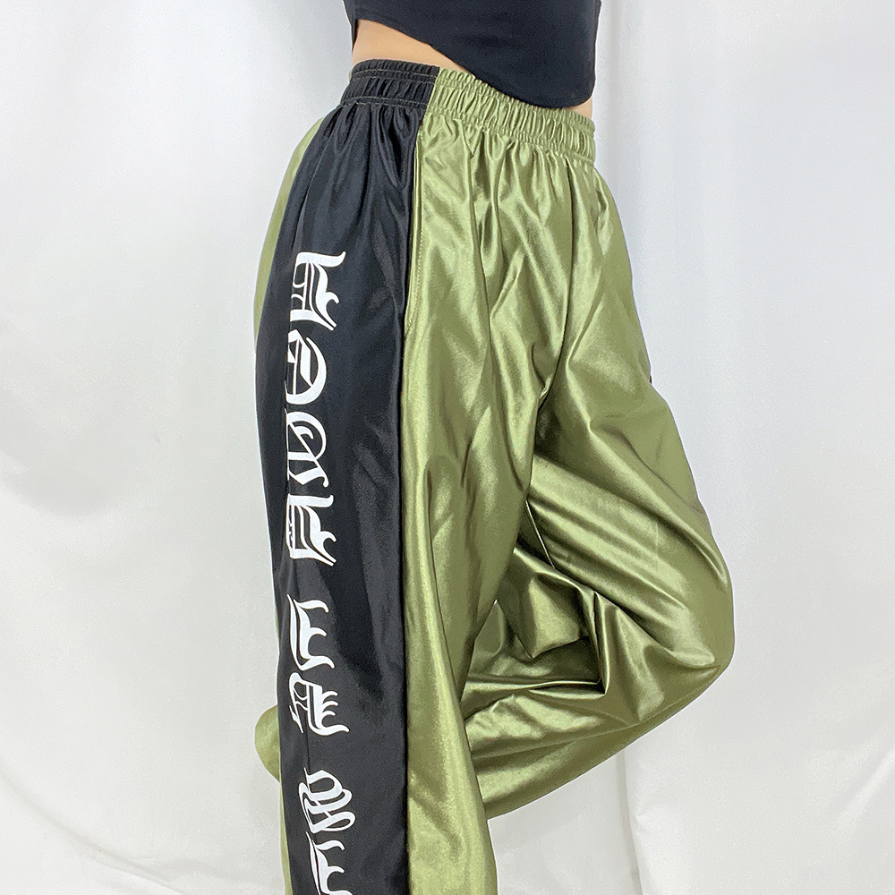 져지 트레이닝 메탈 실크 새틴 샤틴 밴딩 트랙 와이드팬츠 3color - 상세 이미지 2