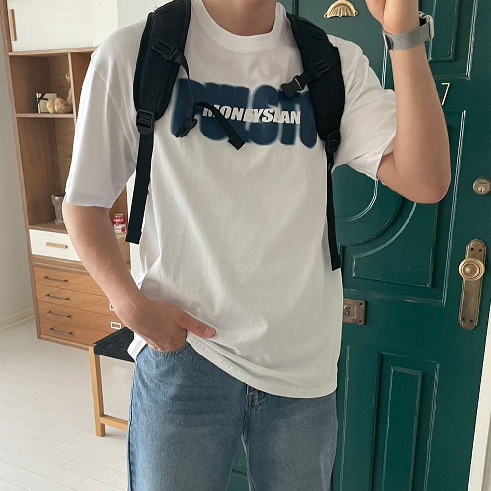 남자오버핏반팔티 비침없는흰티 - 상세 이미지 4