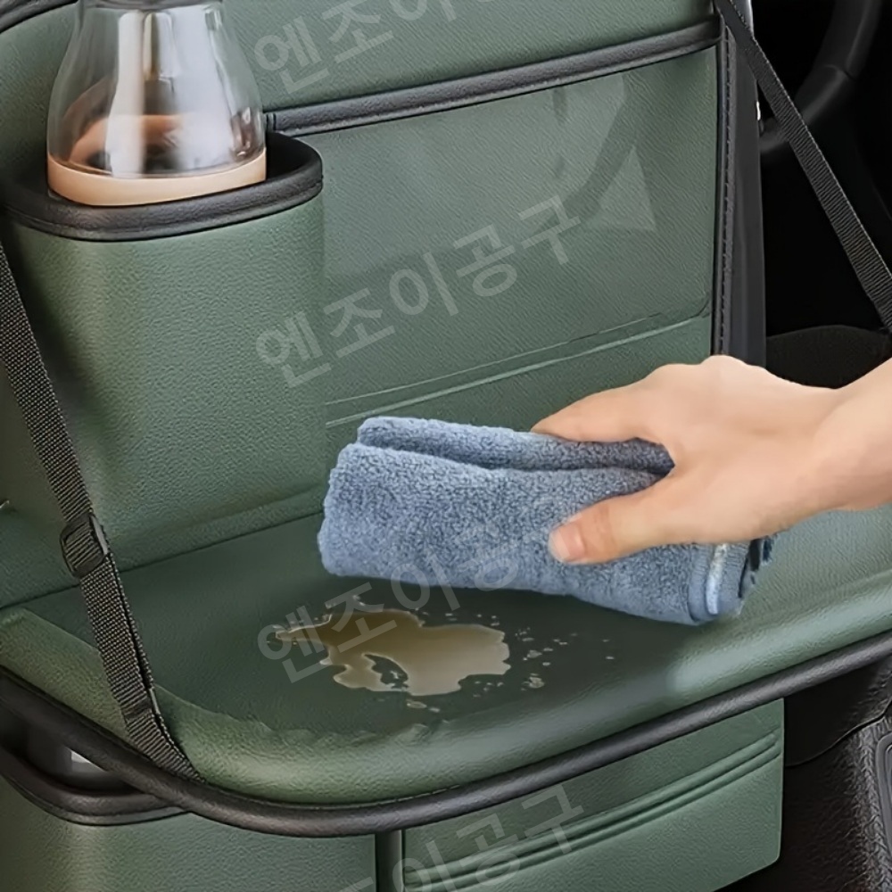 차량용 시트 백 식탁 보관 인조 가죽 가방 1pc - 상세 이미지 4