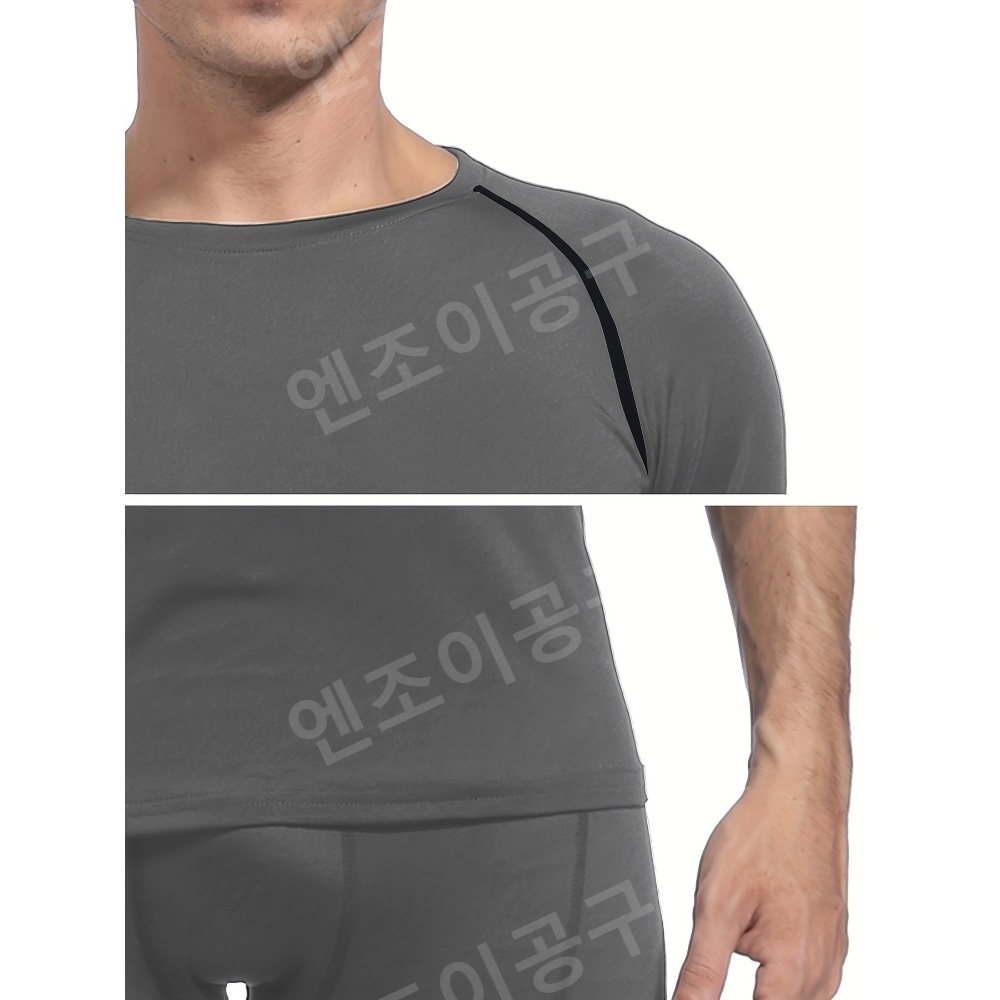 스포츠 남성용 단소매 압축 셔츠 머슬핏 3SET 이미지 6