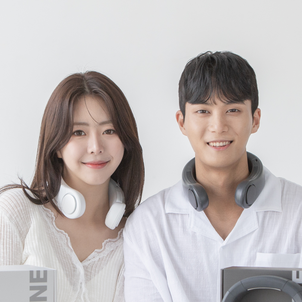 디센느 리뉴얼 아이스 급속 냉각 넥밴드 목 선풍기 미니 무선 저소음 접이식 목걸이 넥풍기 다크그레이