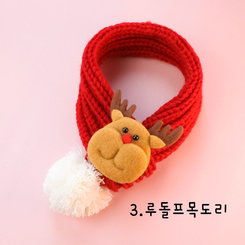 다묘집사 고양이 뜨게 뜨개 크리스마스 목도리 - 상세 이미지 4