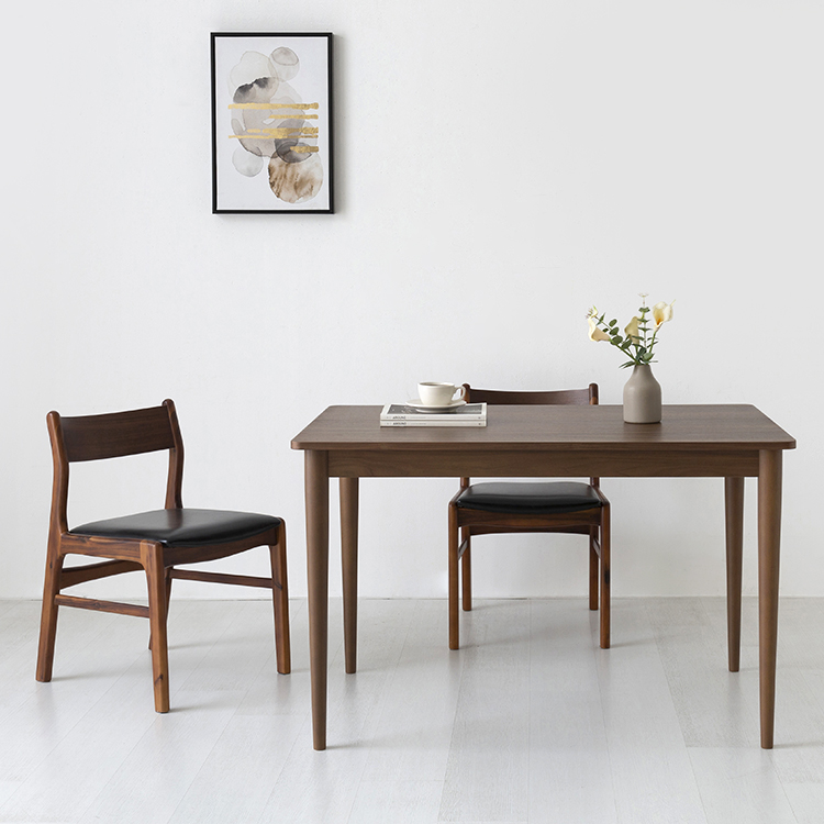비나트 테이블 75H 12080 FORM75120T + 비엣트 원목의자 BDC01 2인 세트