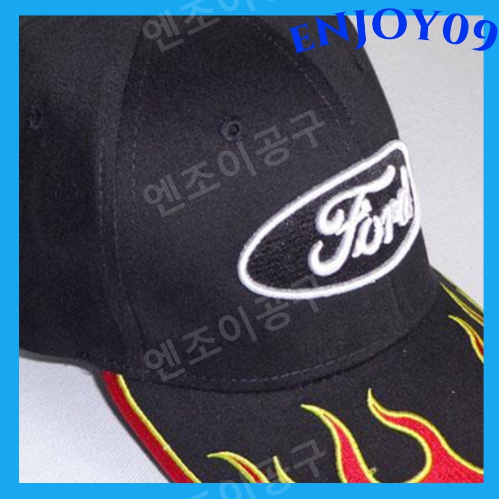 포드 로고 모자 힙합 불꽃 디자인 볼캡 레이싱 패션 - 상품 이미지