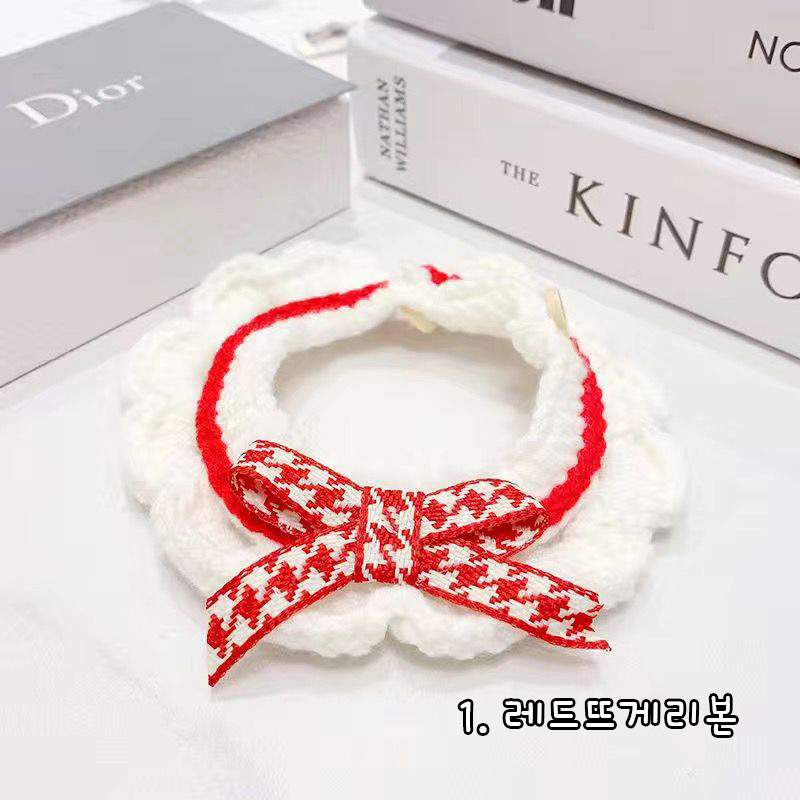 다묘집사 고양이 뜨개 리본 목걸이 - 상세 이미지 3